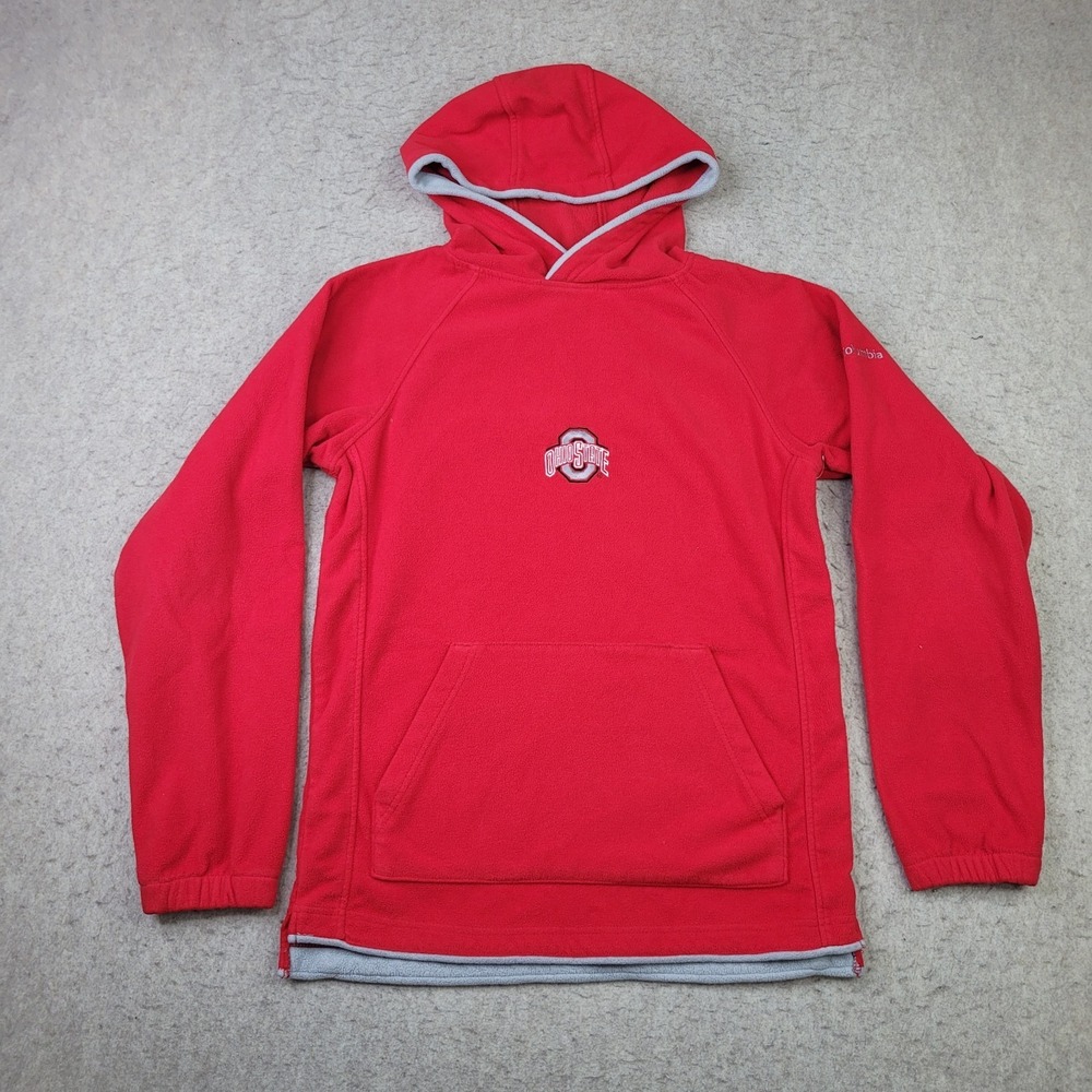 Ohio State Buckeyes Columbia Hoodie Pullover Youth XL Red NCAA Fleece Sweatshirt